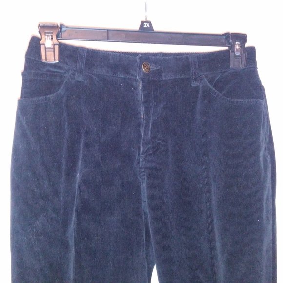 St Johns Bay Womens Pants Size 8 Solid Black Corduroy Stretch Skinny Waist 28" - Picture 7 of 14